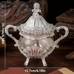 Golden Peacock Pattern Sugar Jar for Tea and Coffee