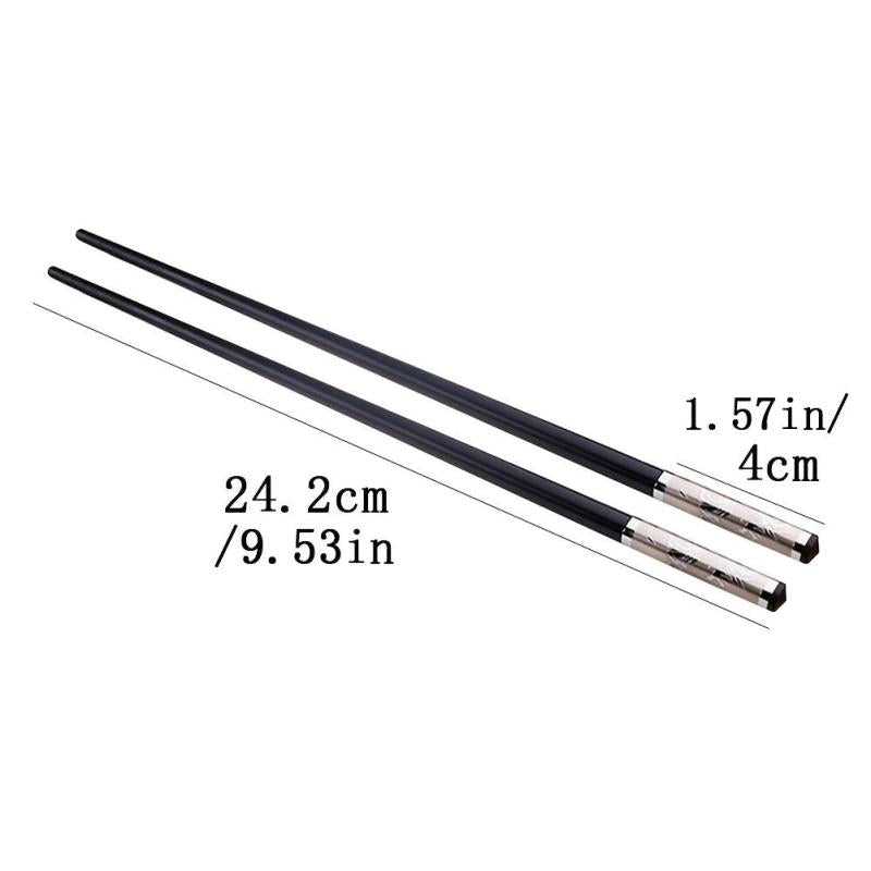 Chinese Golden Dragon Chopsticks Non slip Alloy Sushi Household Tableware