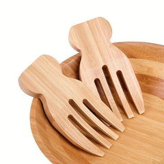 Bamboo Salad Hands Reusable Wooden Salad Serving Multifunctional Tossers