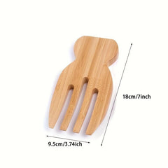 Bamboo Salad Hands Reusable Wooden Salad Serving Multifunctional Tossers