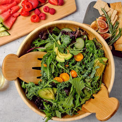 Bamboo Salad Hands Reusable Wooden Salad Serving Multifunctional Tossers