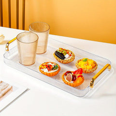Rectangular Tray Double Handles Tea Cup Holder Home Decor