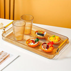 Rectangular Tray Double Handles Tea Cup Holder Home Decor