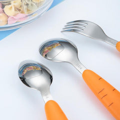 Baby Feeding Utensils Cartoon Fork Spoon Child Cutlery Set Kid Tableware