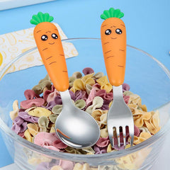 Baby Feeding Utensils Cartoon Fork Spoon Child Cutlery Set Kid Tableware
