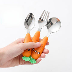 Baby Feeding Utensils Cartoon Fork Spoon Child Cutlery Set Kid Tableware