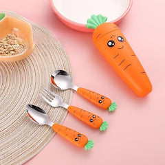 Baby Feeding Utensils Cartoon Fork Spoon Child Cutlery Set Kid Tableware