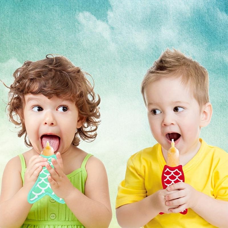 Mermaid & Shark Popsicle Holder Bags - Reusable Ice Pop Sleeves