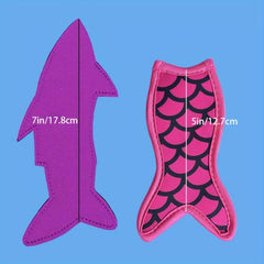 Mermaid & Shark Popsicle Holder Bags - Reusable Ice Pop Sleeves