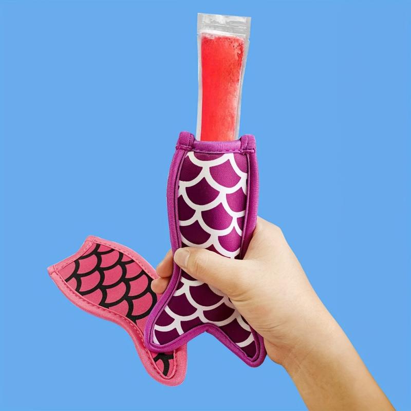 Mermaid & Shark Popsicle Holder Bags - Reusable Ice Pop Sleeves