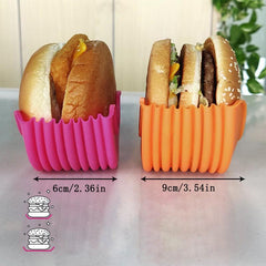1pc Retractable Burger Holder Silicone Hamburger Clip Anti-fall Fixing Box
