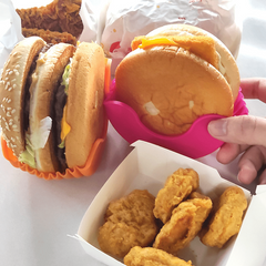 1pc Retractable Burger Holder Silicone Hamburger Clip Anti-fall Fixing Box
