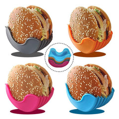 1pc Retractable Burger Holder Silicone Hamburger Clip Anti-fall Fixing Box