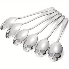 6PCS Skull Teaspoons Sus304 Sugar Spoon Cutlery Set Gothic Hallowee