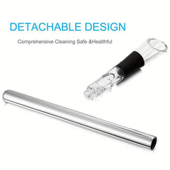 Stainless Steel Wine Chiller with Aerator, Pourer - Rapid Iceless Chilling Rod
