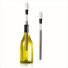 Stainless Steel Wine Chiller with Aerator, Pourer - Rapid Iceless Chilling Rod
