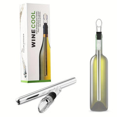 Stainless Steel Wine Chiller with Aerator, Pourer - Rapid Iceless Chilling Rod