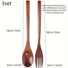 Wooden Spoon and Fork Set Kitchen Tableware Flatware Utensil Set