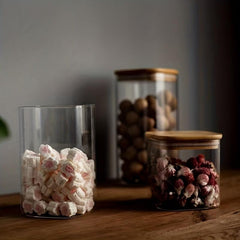 3pcs Set Wooden Lid Seasoning Jars - Kitchen Food Airtight Jars