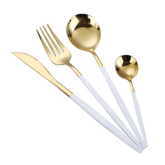 4Pcs Stainless Steel Steak Fork & Spoon Set