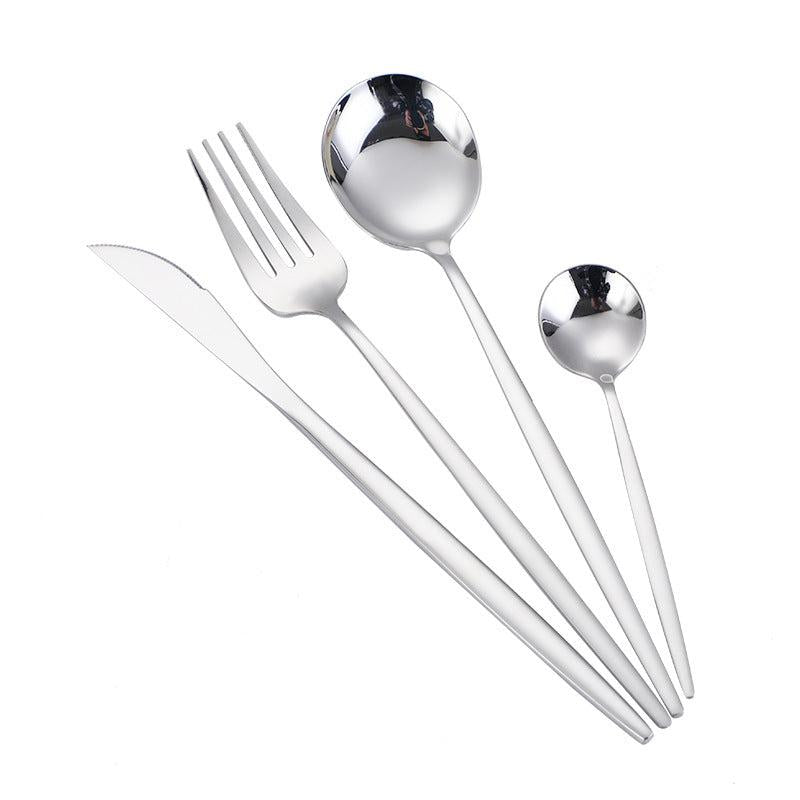 4Pcs Stainless Steel Steak Fork & Spoon Set