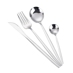 4Pcs Stainless Steel Steak Fork & Spoon Set