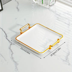 Golden Serving Tray Set With Handles Modern Coffee Table Tray