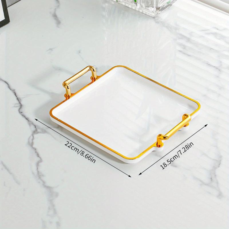 Golden Serving Tray Set With Handles Modern Coffee Table Tray