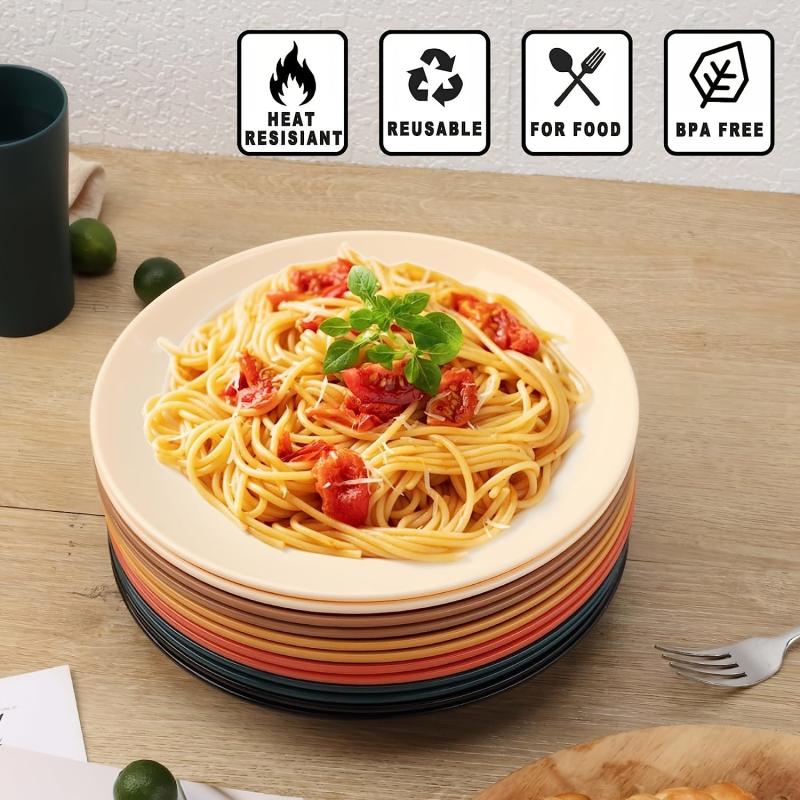 APEO 6pcs 10 inch Dinner Plates Set Spaghetti Dish Steak Dish
