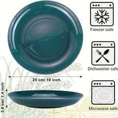 APEO 6pcs 10 inch Dinner Plates Set Spaghetti Dish Steak Dish