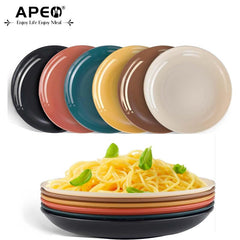 APEO 6pcs 10 inch Dinner Plates Set Spaghetti Dish Steak Dish