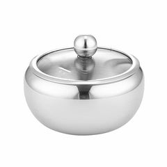 1pc Seasoning Container Sugar Bowl With Lid Stainless Steel Sugar And Cream Jar