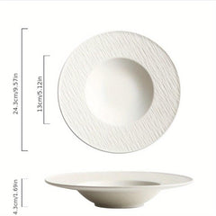 Porcelain Pasta Plate and Salad Bowl Set 9 5 11 5 Inch Rim