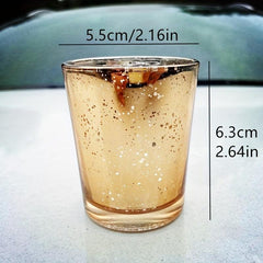 Speckled Golden Glass Candle Holders for Events and Table Decor