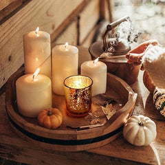Speckled Golden Glass Candle Holders for Events and Table Decor