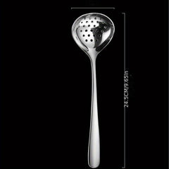 Slotted Spoon Stainless Steel Long Handle Hot Pot Soup Ladle