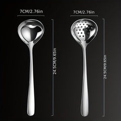 Slotted Spoon Stainless Steel Long Handle Hot Pot Soup Ladle