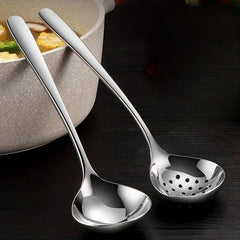 Slotted Spoon Stainless Steel Long Handle Hot Pot Soup Ladle