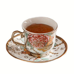20pcs Ceramics Tea Set Afternoon Tea Set 6 Cups 6 Plates 1 Pot 6 Spoons Iron Rac