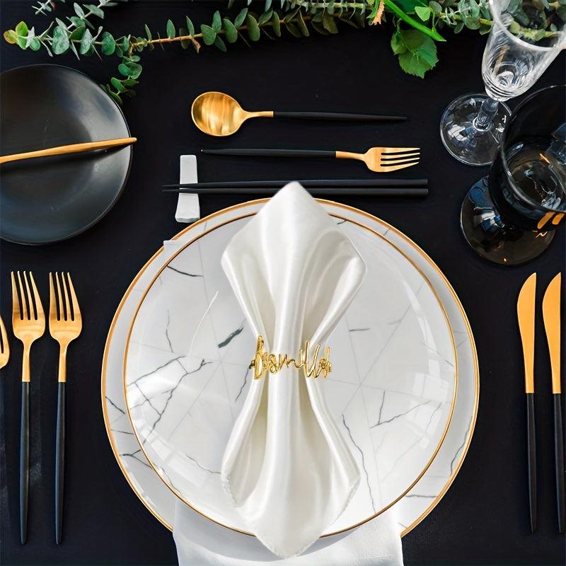 6pcs Letter Napkin Ring Napkin Buckle Napkin Holder for Table Decor