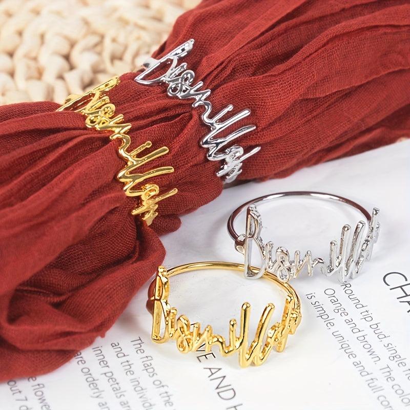 6pcs Letter Napkin Ring Napkin Buckle Napkin Holder for Table Decor