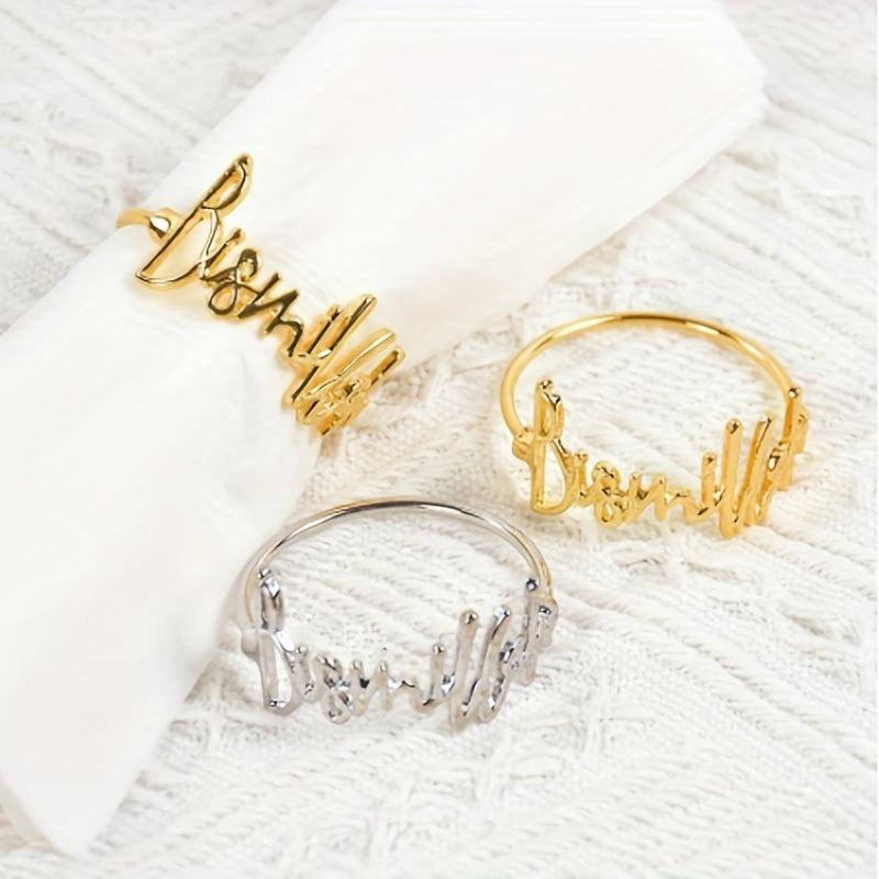 6pcs Letter Napkin Ring Napkin Buckle Napkin Holder for Table Decor