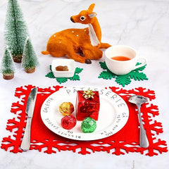 12pcs Christmas Table Pad Felt Heat Insulation Placemat