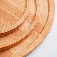 Round Wood Tray For Serving Food Snacks Drinks Sushi Steak Pizza