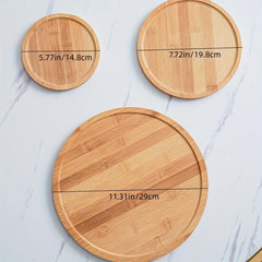 Round Wood Tray For Serving Food Snacks Drinks Sushi Steak Pizza