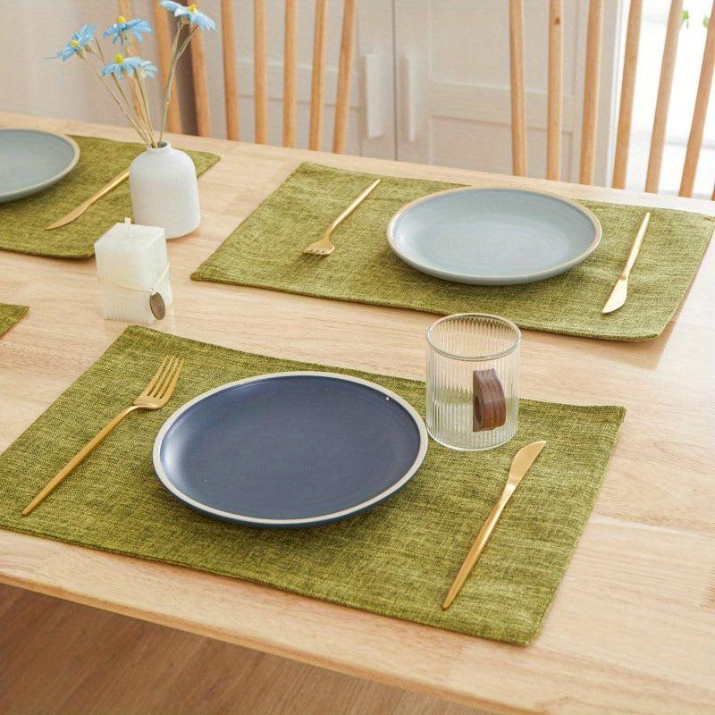 Linen Placemat Woven Table Mat Waterproof Anti-skid Heat Insulation Pad