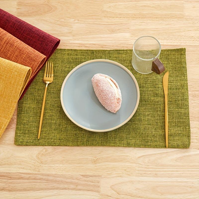 Linen Placemat Woven Table Mat Waterproof Anti-skid Heat Insulation Pad