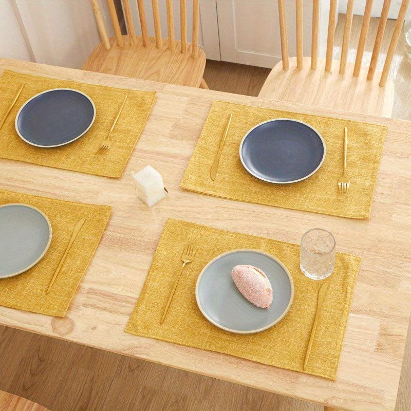 Linen Placemat Woven Table Mat Waterproof Anti-skid Heat Insulation Pad