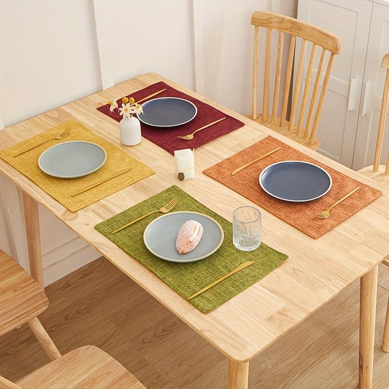 Linen Placemat Woven Table Mat Waterproof Anti-skid Heat Insulation Pad