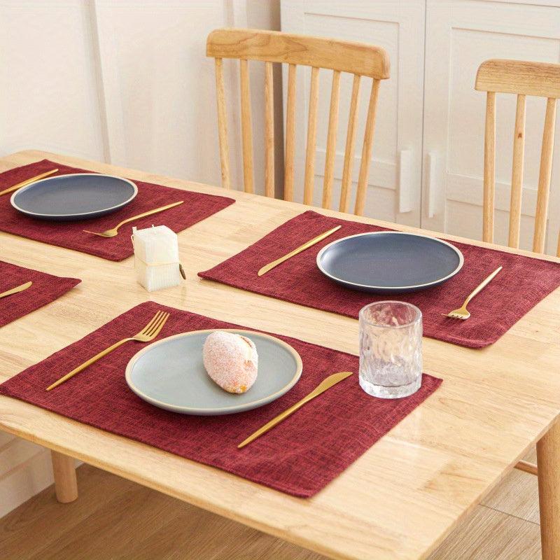 Linen Placemat Woven Table Mat Waterproof Anti-skid Heat Insulation Pad